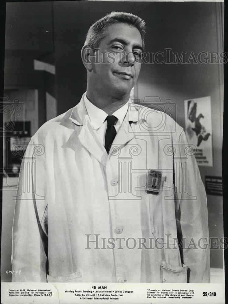 1959 Press Photo Robert Strauss Stars In &quot;4D Man&quot; - RSL47905 - Historic Images