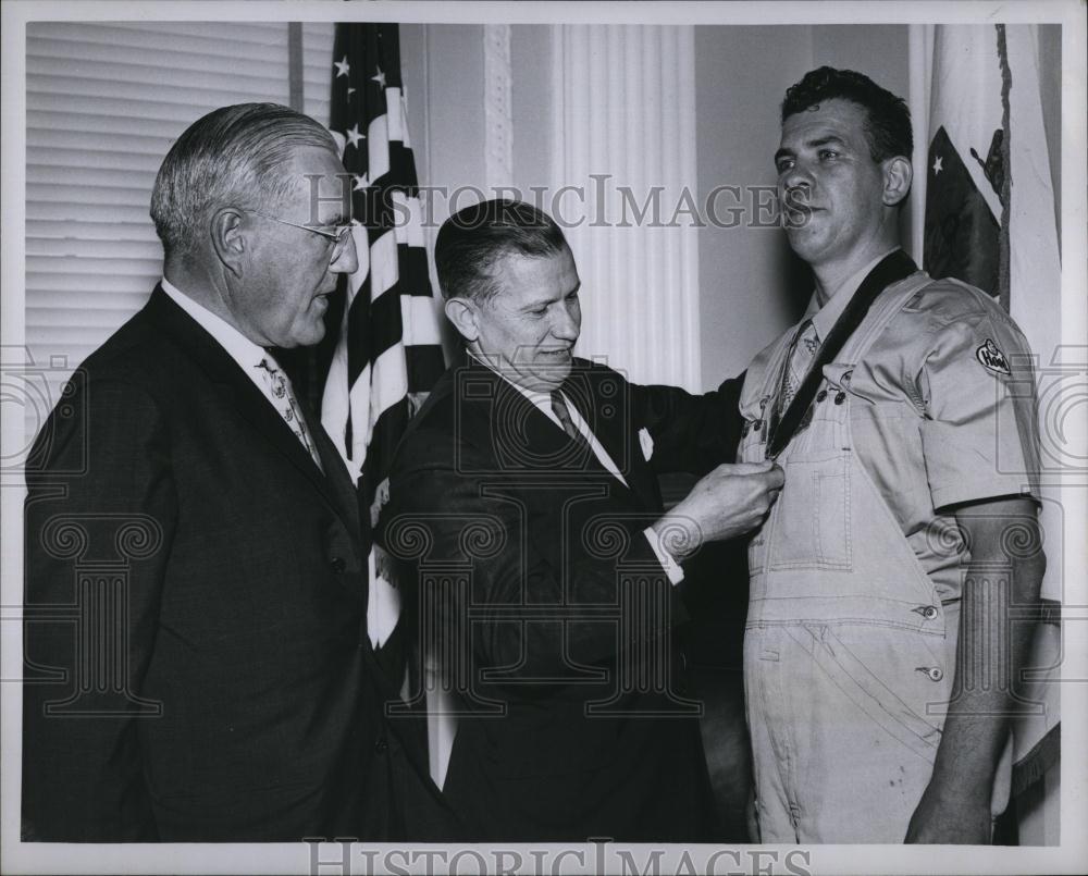 1961 Press Photo Mass Gov Volpe, Fred Aulenback & Gilbert Hood - RSL87757 - Historic Images