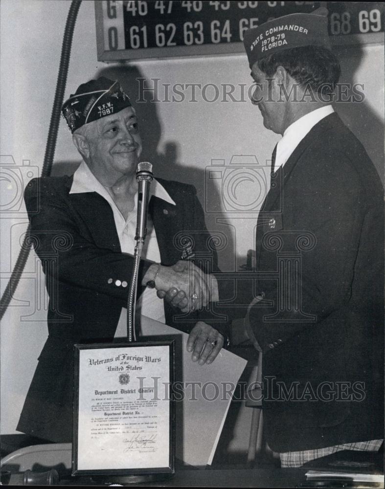 1979 Press Photo Cinnabder Frank Quintes Chester McKay Veterans of Forein Wars - Historic Images