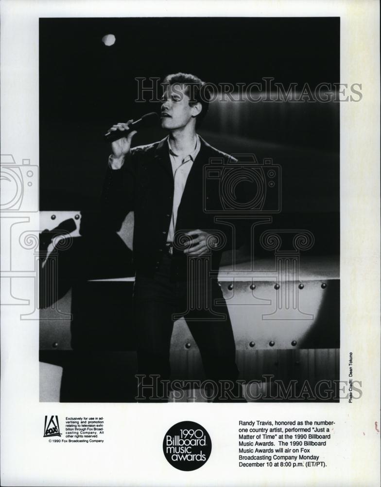 1990 Press Photo Popular Country Musician Randy Travis Honored At Awards - Historic Images