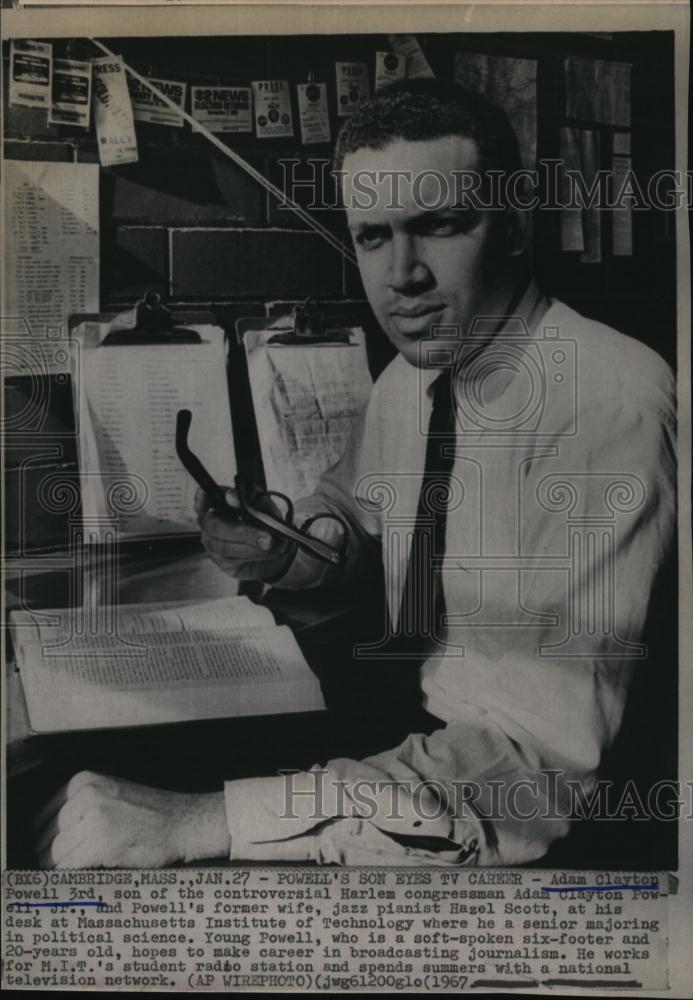 1967 Press Photo Adam Clayton Powell 3rd, Political Science Senior at MIT - Historic Images