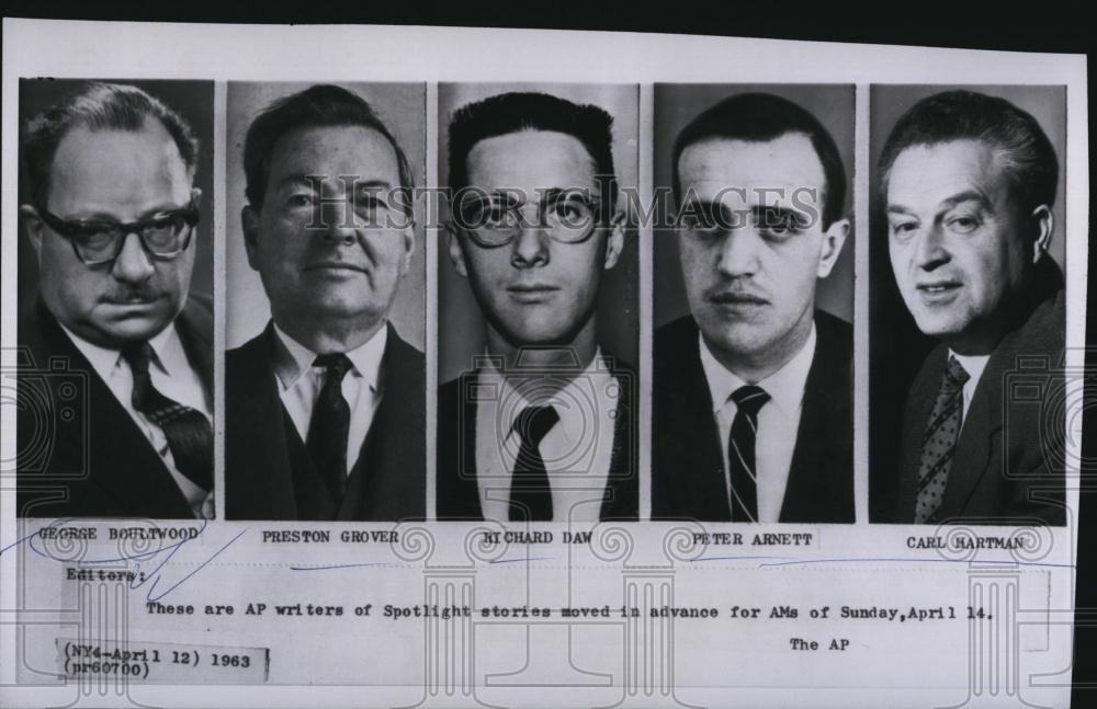 1963 Press Photo AP Writers George Boultwood, Preston Grover, Richard Daw, - Historic Images