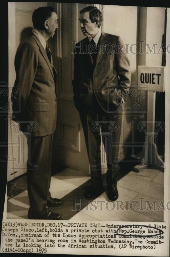 1975 Press Photo RepGeorge Mahon &amp; Undersecretary Of State Joseph Sisco - Historic Images