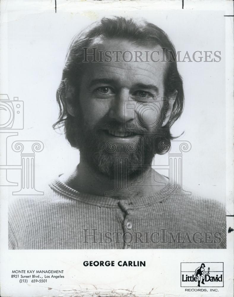 1975 Press Photo American stand-up comedian George Carlin - RSL61649 - Historic Images