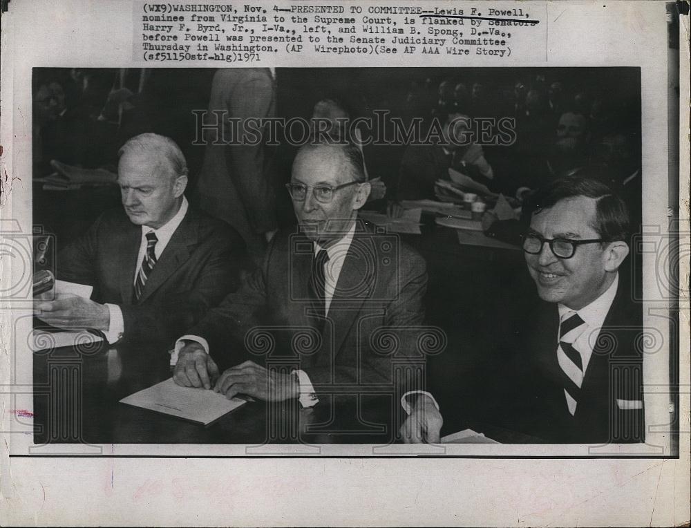 1971 Press Photo Lewis b Powell Nominee from Virginia Supreme Court - RSL97027 - Historic Images