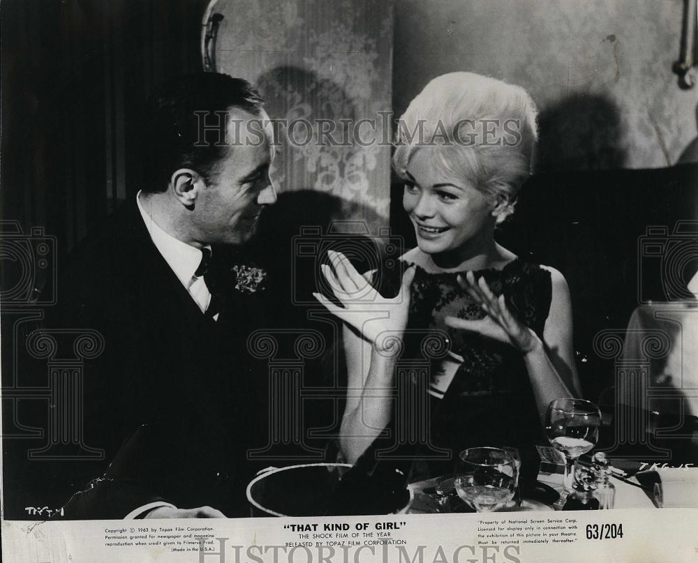 1963 Press Photo Linda Marlowe and Peter Burton star in "That Kind of Girl" - Historic Images