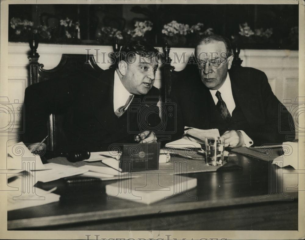1936 Press Photo Boston Mayor Frederick W Mansfield &amp; NY mayor La Guardia - Historic Images