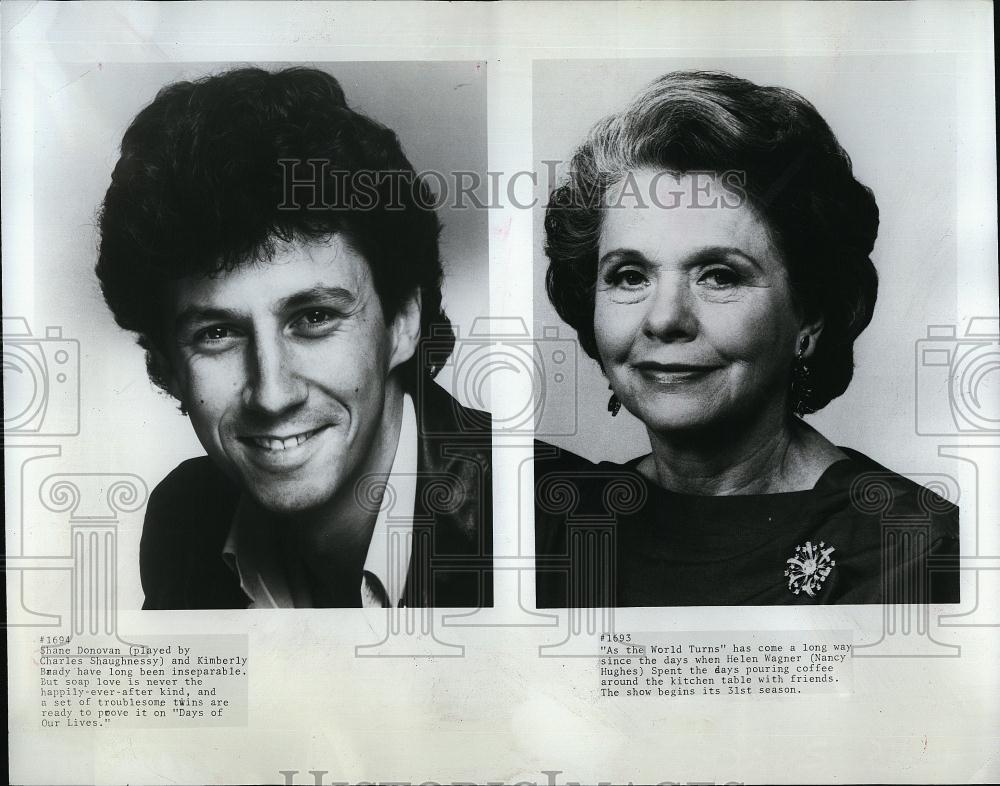 Press Photo &quot;Days of Our Lives&quot; C Shaughnessy &amp; &quot;As the World Turns&quot; N Hughes - Historic Images