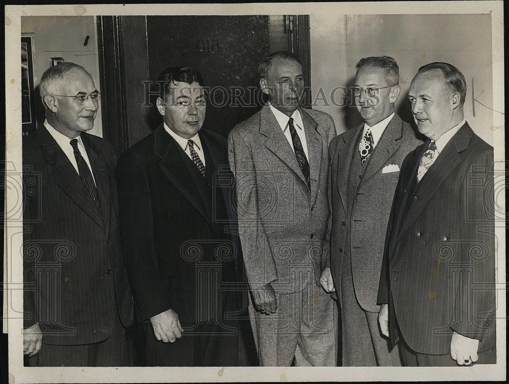 1946 Press Photo Five police Capt appointed Boston Police Headquarter - Historic Images