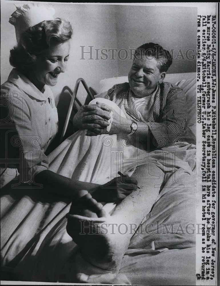 Press Photo James P Mitchell Republican Cadidate for governor Nurse Betty - Historic Images