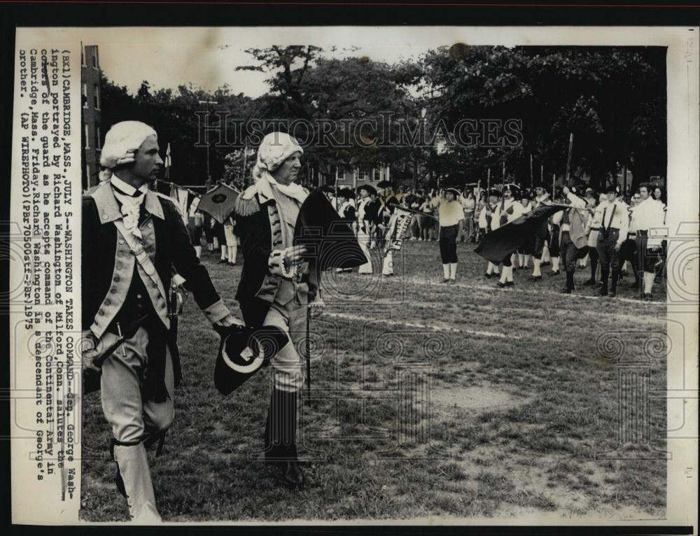 1975 Press Photo Gen George Washington Portrayed by Richard Washington - Historic Images