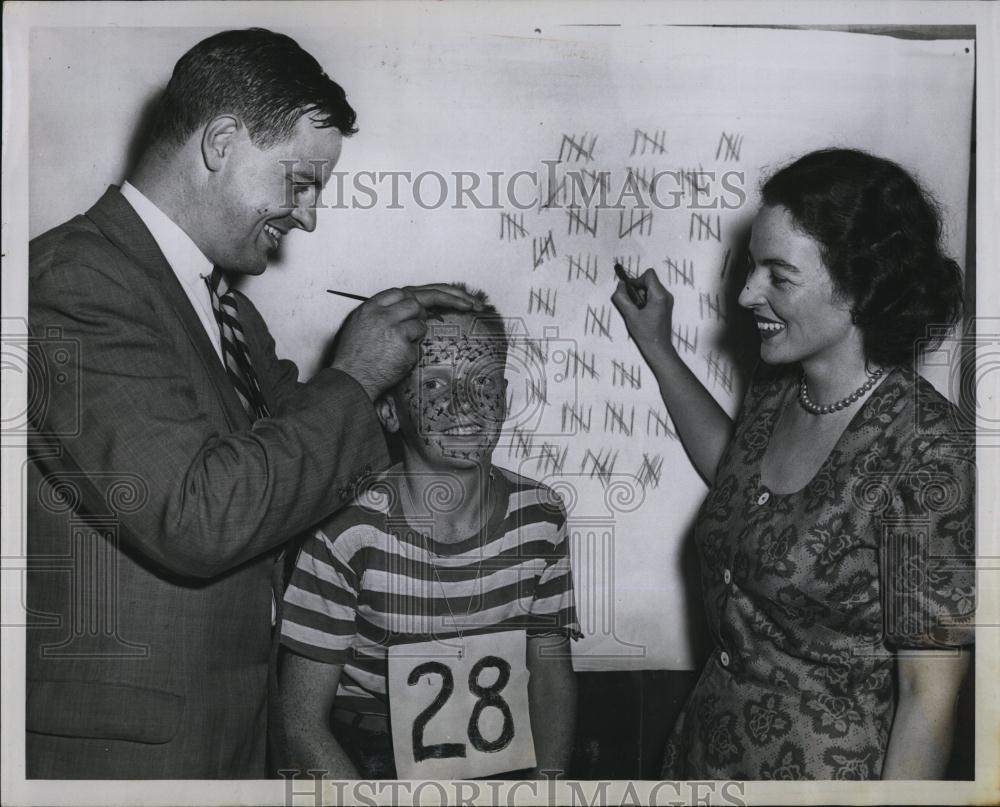 1949 Press Photo Richard Kirk winner of Freckle Contest of Boys Club of Boston - Historic Images