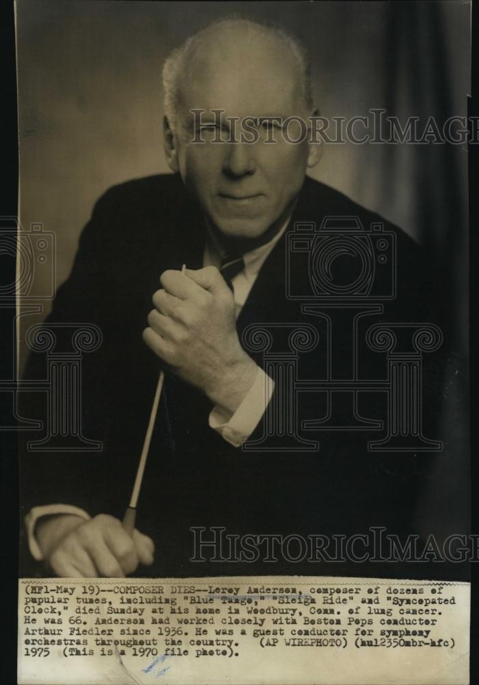 1975 Press Photo Leroy Anderson composer and musician - RSL47451 - Historic Images