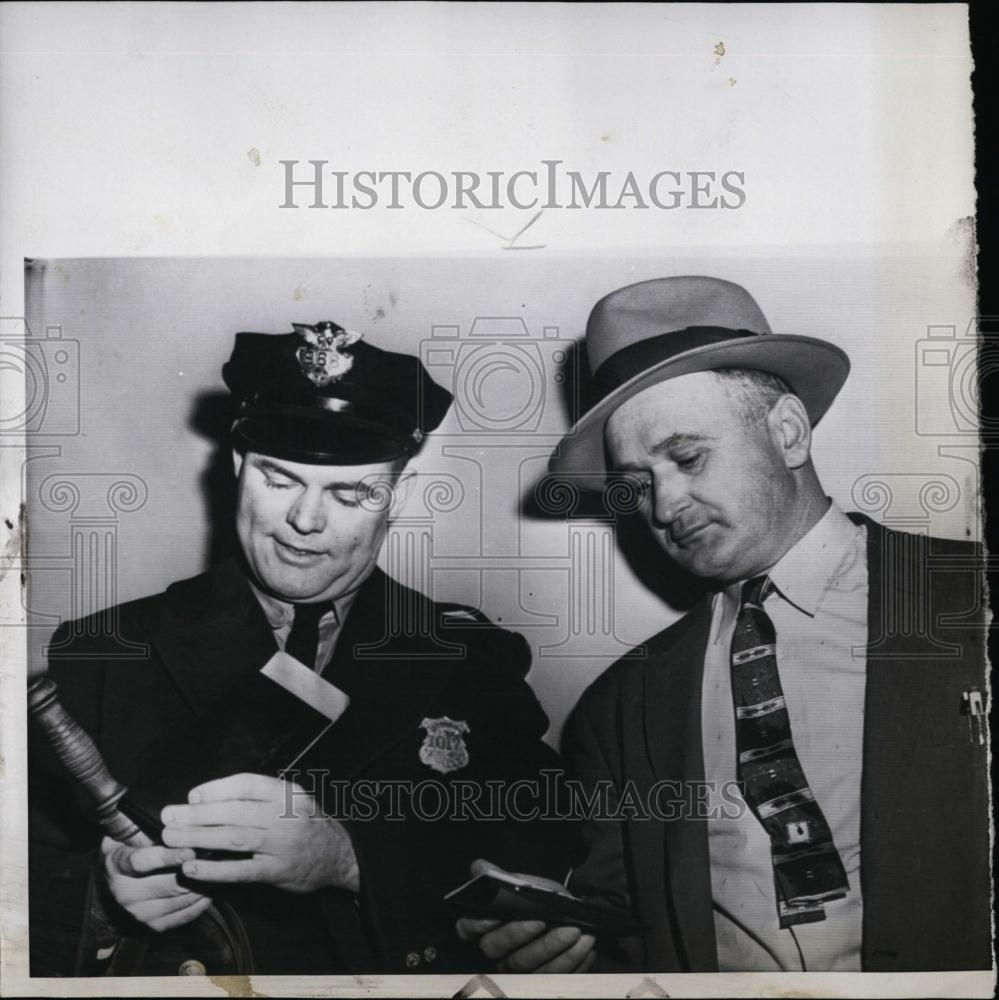 1956 Press Photo Patrolman Mike Barrett, Detective Michael Sirkot - RSL06593 - Historic Images