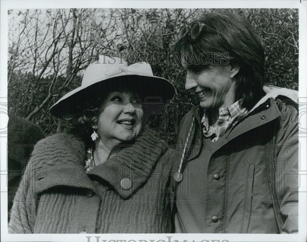 1987 Press Photo Actress Ann Southern & Producer Carolyn Pfeiffer Producer - Historic Images
