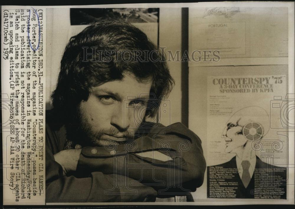 1975 Press Photo Doug Porter Coeditor of Magazine Counterspy - RSL85811 - Historic Images