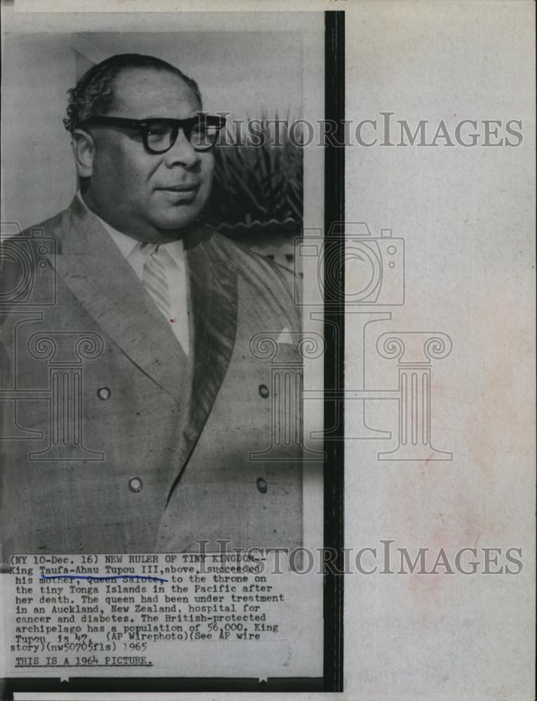 1965 Press Photo King Taufa-Ahau Tupou III of Tonga Islands - RSL92137 - Historic Images