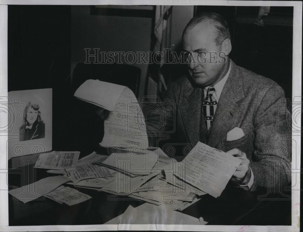 1947 Press Photo Congressman George Falcon of Maryland in his Office - Historic Images