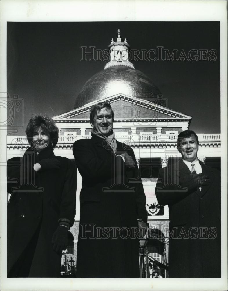 1995 Press Photo Mass Gov William Weld at inauguration at State House - Historic Images