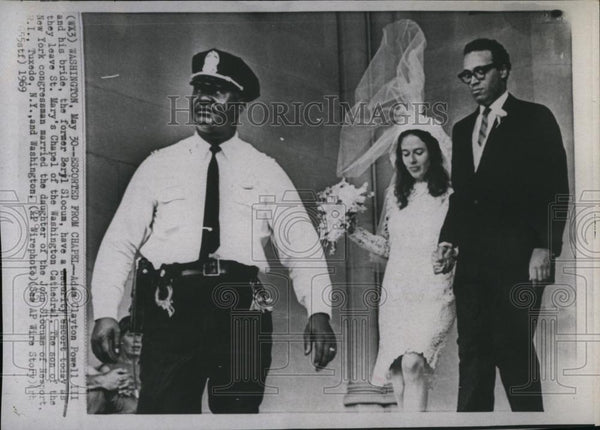 1969 Press Photo Adam Clayton Powell III bride former Beryl Slocus St ...