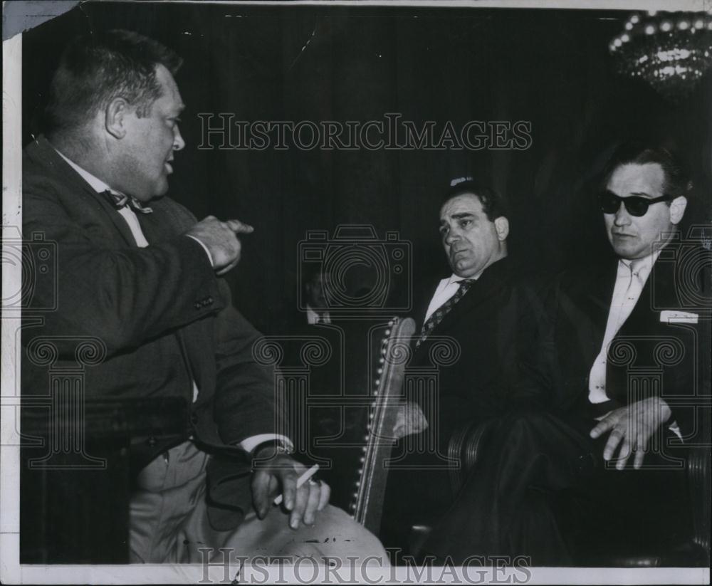 1958 Press Photo TC McCarty,Joseph Altamuro & F Lentino at Senate Racketys comm - Historic Images