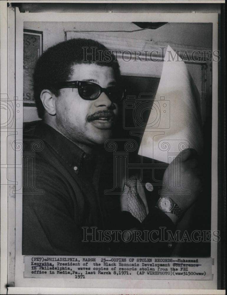 1971 Press Photo Muhammad Kenyatta President of Black Economic Devel Conference - Historic Images