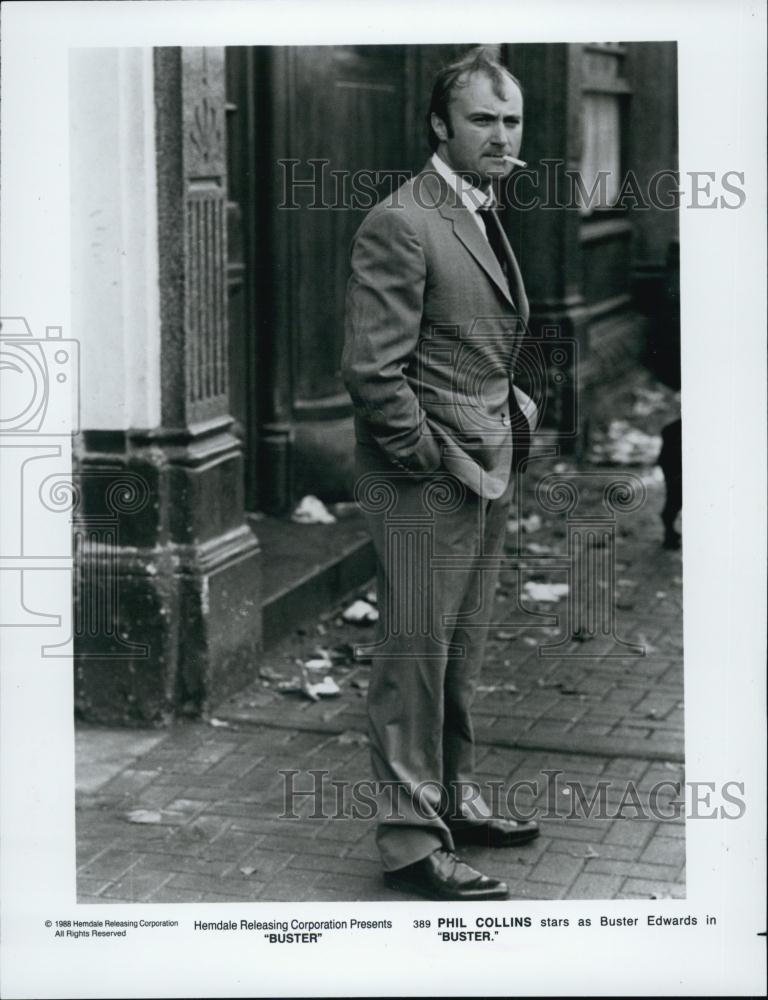 1990 Press Photo Actor/Singer Phil Collins As Buster Edwards In &quot;Buster&quot; - Historic Images