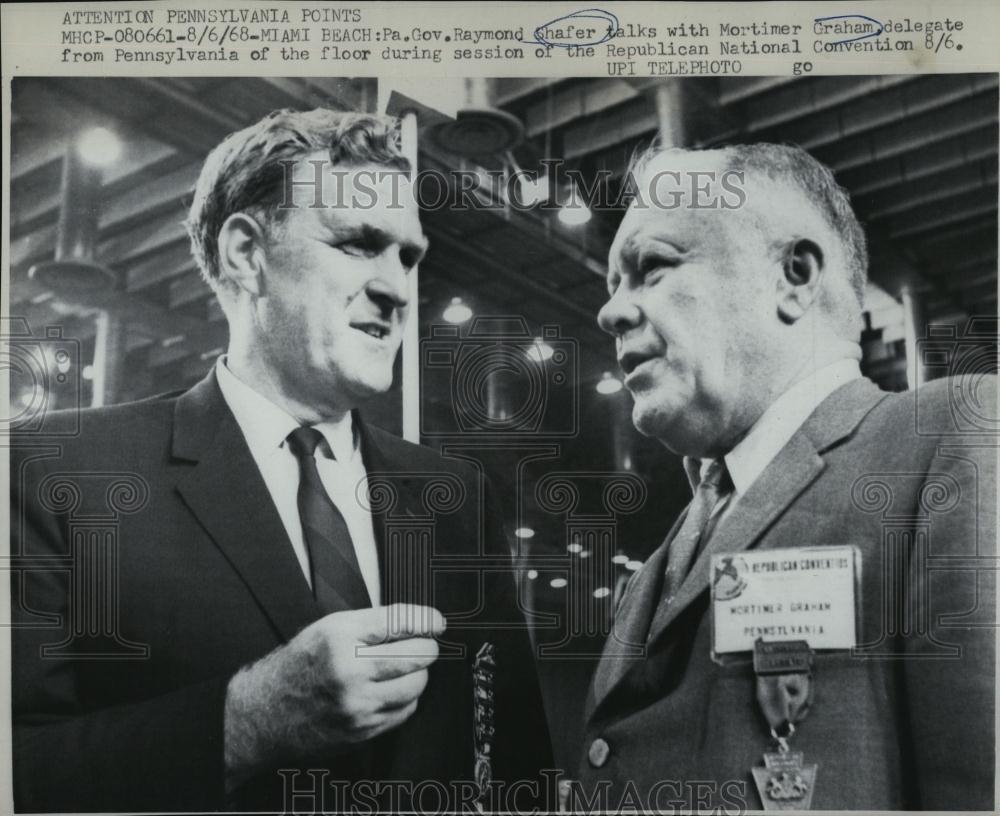 1968 Press Photo Gov Raymond Shafer Republican National Convention Mortimer - Historic Images
