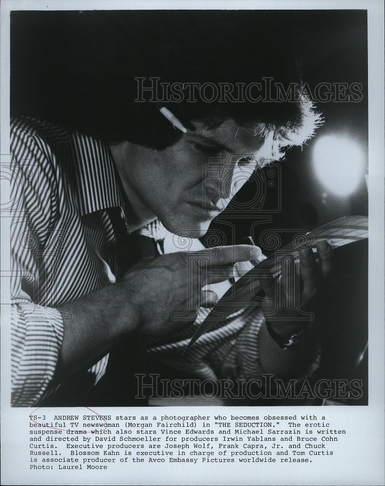 1982 Press Photo Andrew Stevens, Actor In The Seduction, Director, Producer - Historic Images