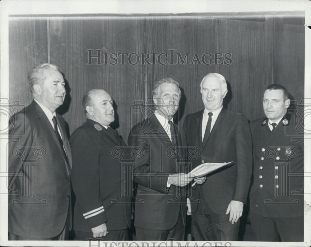 1969 Press Photo Boston Mayor Kevin White, Kelly,R Duffley,Wm Connors,Stapleton - Historic Images