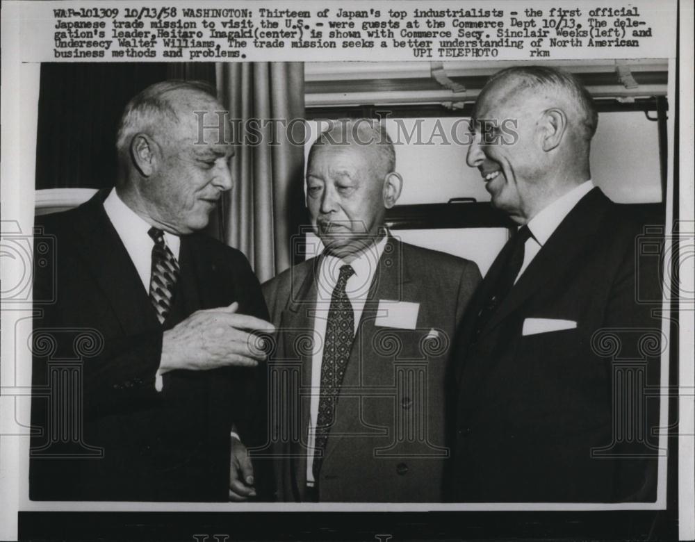 1958 Press Photo Japanese Industrialists Visit United States - RSL86755 - Historic Images