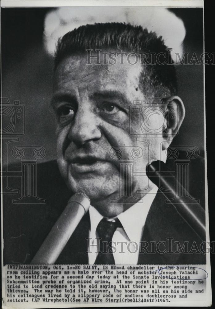 1963 Press Photo Mobster Joseph Valachi Testifying Senate Hearings - RSL46265 - Historic Images