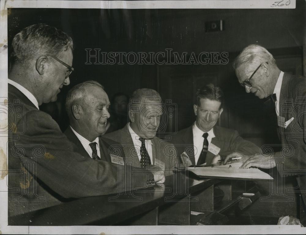 1955 Press Photo Mass Police Assn P Dennehy,E Fuller,G Goodness,M Burns,M Boyle - Historic Images