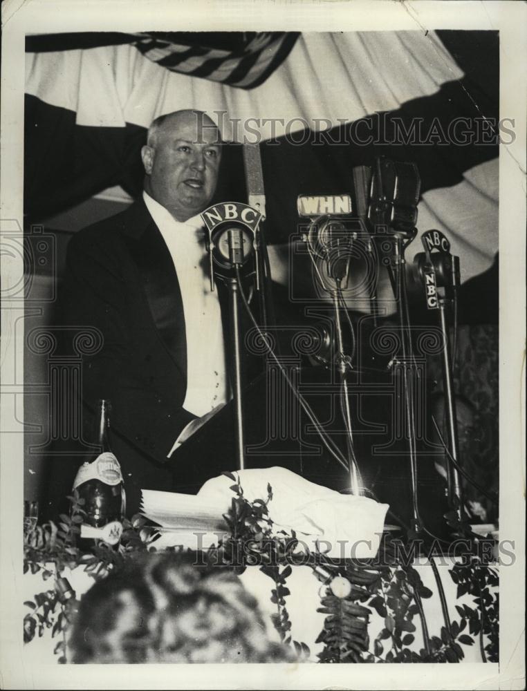 1938 Press Photo Postmaster General James A Farley Addressing Democrats - Historic Images