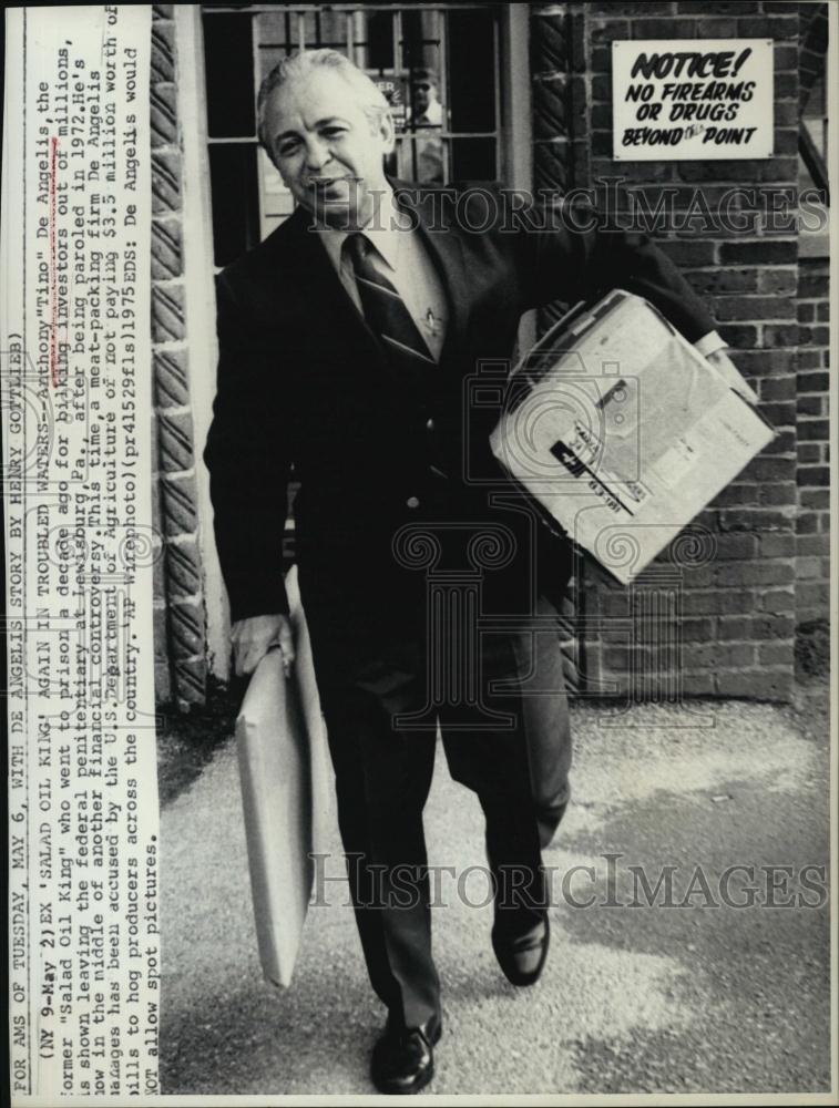 1976 Press Photo Anthony Tino De Angelis Salad Oil King prison bilking investors - Historic Images