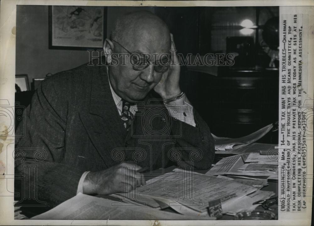 1947 Press Photo House Ways &amp; Means Comm chairman Harold Knutson - RSL86223 - Historic Images