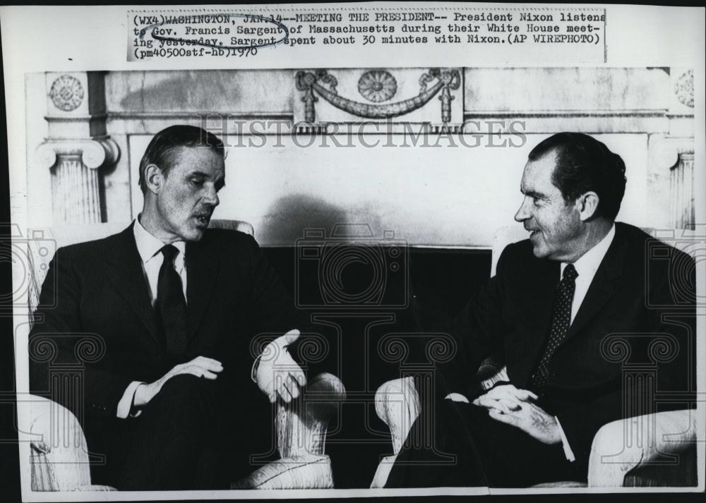 1970 Press Photo President Nixon, Gov Francis Sargent - RSL89469 - Historic Images