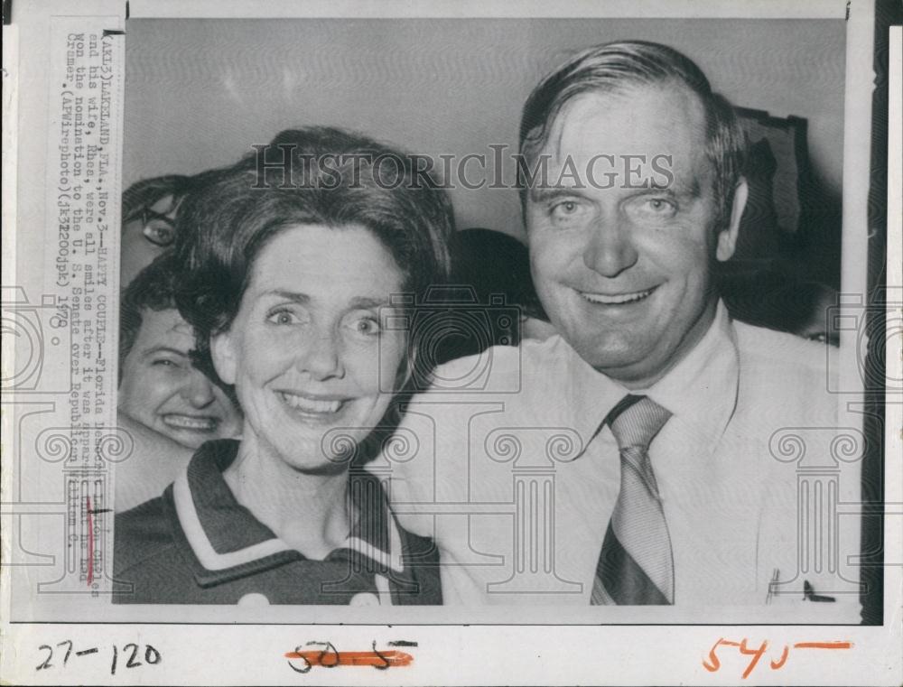 1970 Press Photo Florida politician Lawton Chiles wins senate seat - RSL66677 - Historic Images