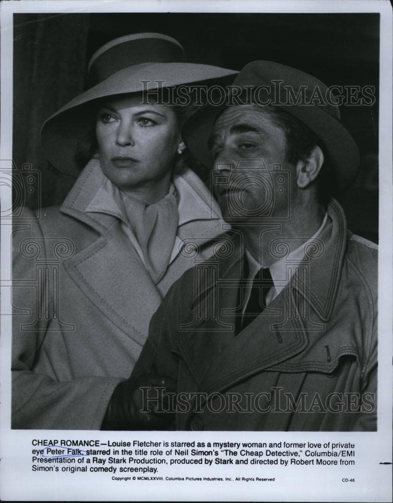 1978 Press Photo Louise Fletcher and Peter Falk in &quot;The Cheap Detective&quot; - Historic Images