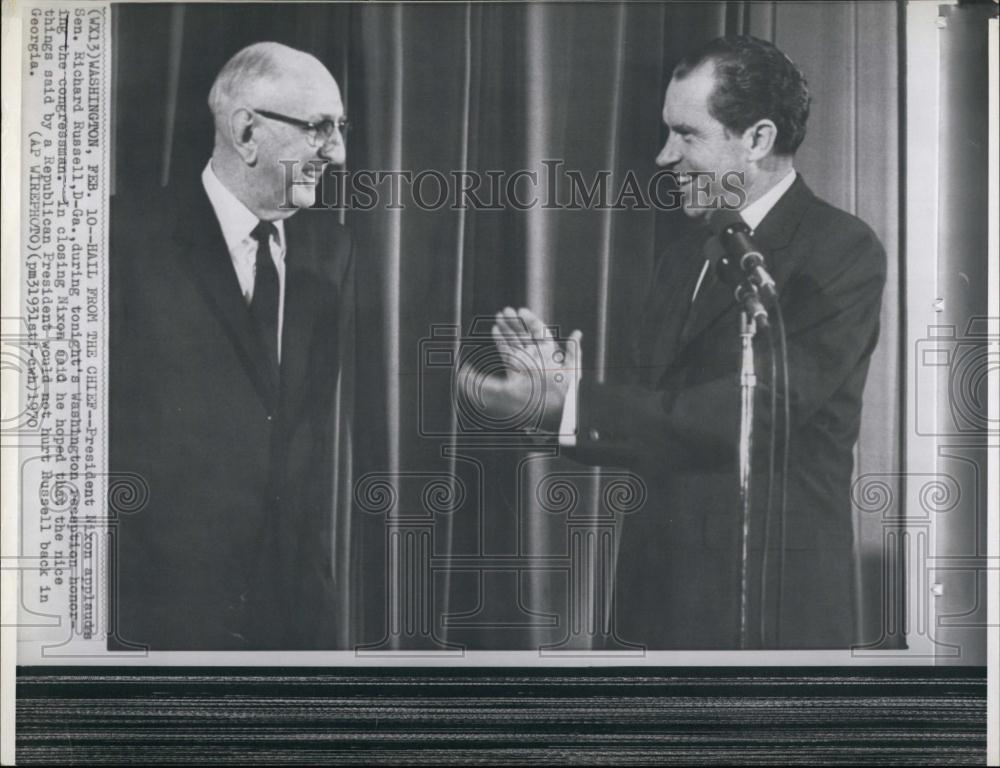 1970 Press Photo President Nixon Sen Richard Russell - RSL66525 - Historic Images