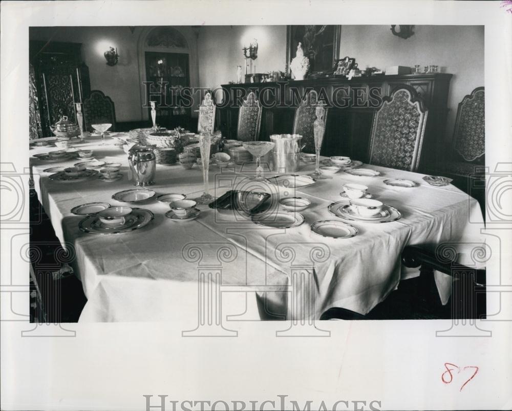 1958 Press Photo Ringling mansion dining room in Sarasota, Florida - RSL69459 - Historic Images