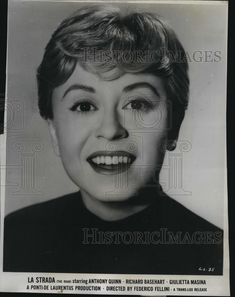 1956 Press Photo Italian actress Giuletta Masina in "La Strada" - RSL78855 - Historic Images