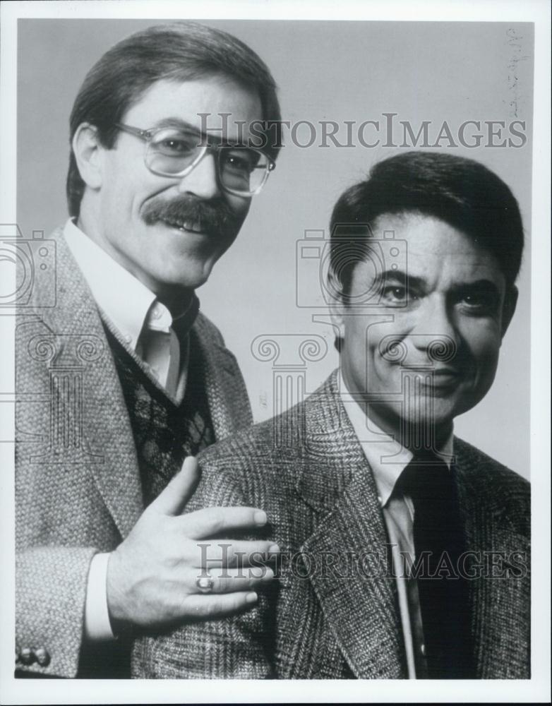 1986 Press Photo Journalist Geraldo Rivera And Film Critic Rex Reed - RSL04385 - Historic Images