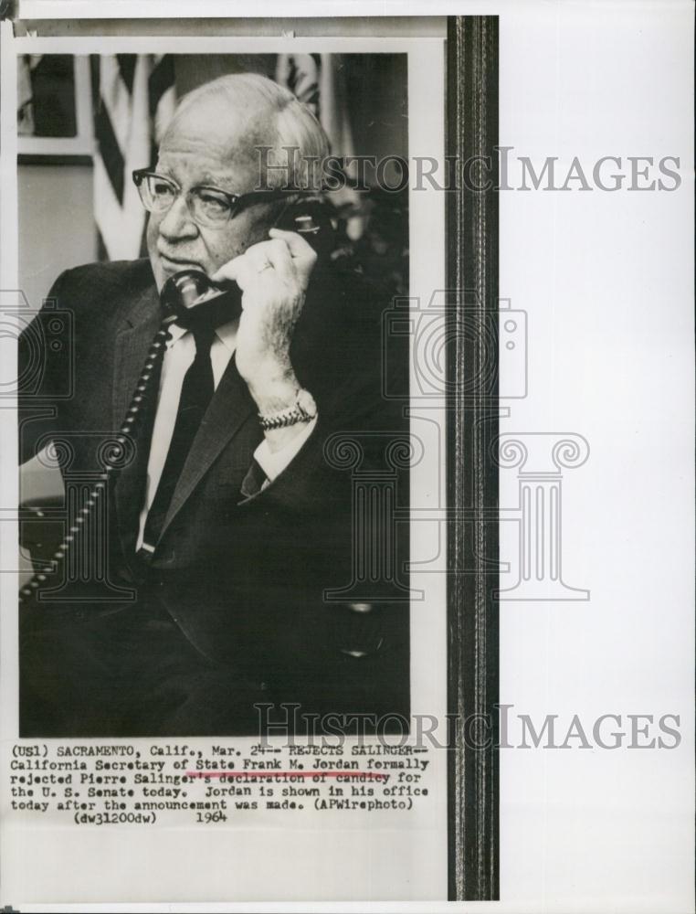 1964 Press Photo California Secretary of State Frank Jordan - RSL66025 - Historic Images