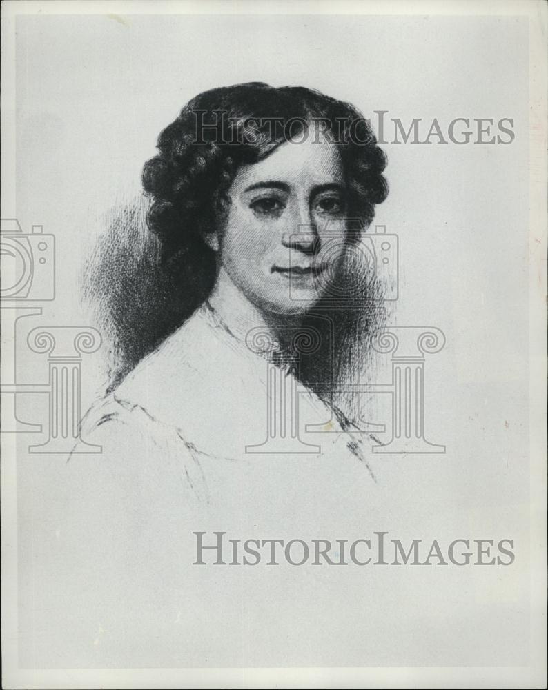 1979 Press Photo of a sketch of Sophia Peabody, wife of Nathaniel Hawthorne - Historic Images