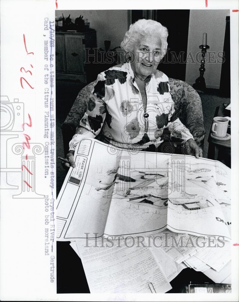 1983 Press Photo Gertrude Card, member of the Citrus Planning Commission - Historic Images