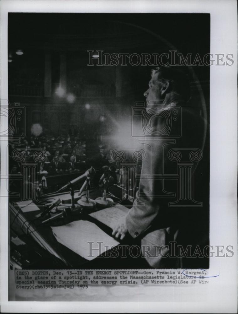 1973 Press Photo Mass Gov Francis Sargent at the legislature - RSL79435 - Historic Images