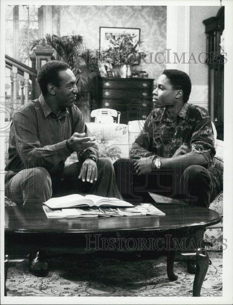 1986 Press Photo Actor Bill Cosby &amp; Malcolm Jamal Warner In &quot;The Cosby Show&quot; - Historic Images