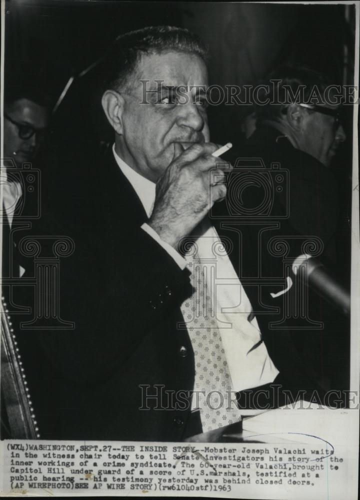 1963 Press Photo Mobster Joseph Valachi at Senate Hearing - RSL46231 - Historic Images