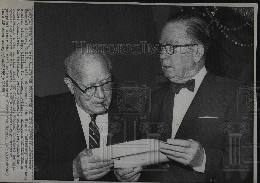 1968 Press Photo Chairman Emanuel Celler Rep Wiliam M Colmer - RSL08499 - Historic Images